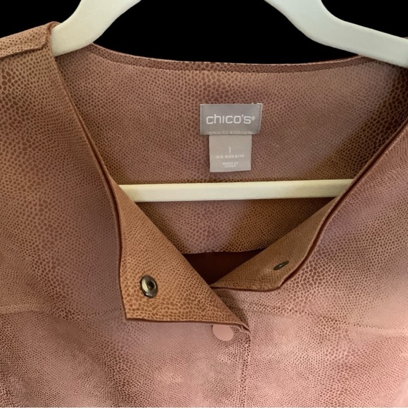 Chico’s Women’s Ultra Suede Jacket Blush Pink, Size 1 (Medium Size 8-10) - Picture 5 of 8